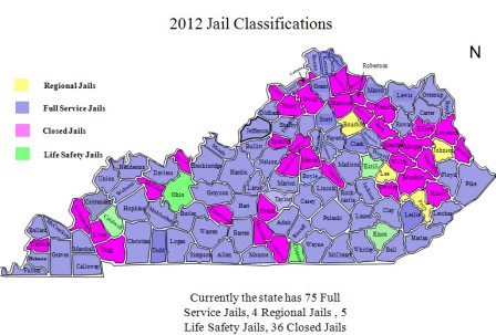 KY Jailers Assoc. map of KY Jails